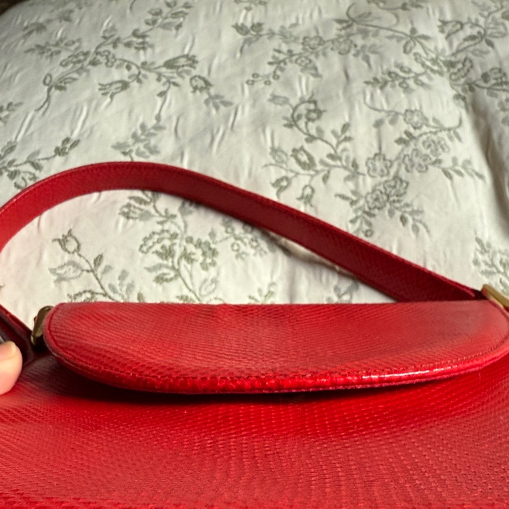 Andrea Pfister Vintage Red Leather and Purple Suede Purse - Picture 14 of 17